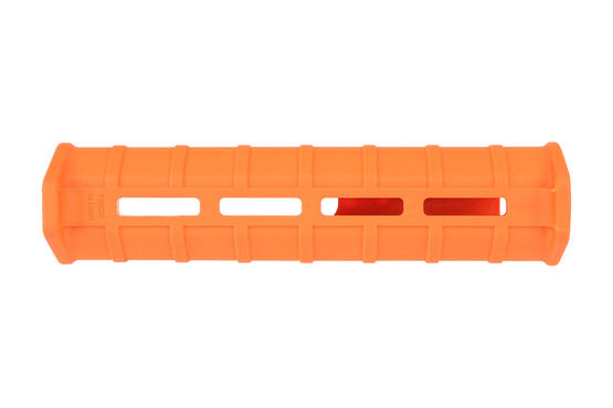 The Remington 870 Magpul MOE M-LOK forend Orange features integrated hand stops for better pump manipulation